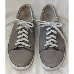 Ecco Soft 7 Leather Comfort Lace Up Casual Sneakers Women's Size 10 Shoes Gray